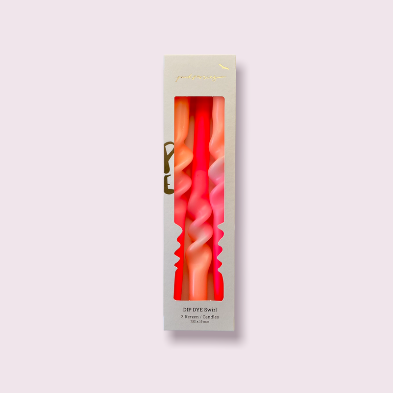 Dip Dye Swirl * Flamingo Wedding Candle Set