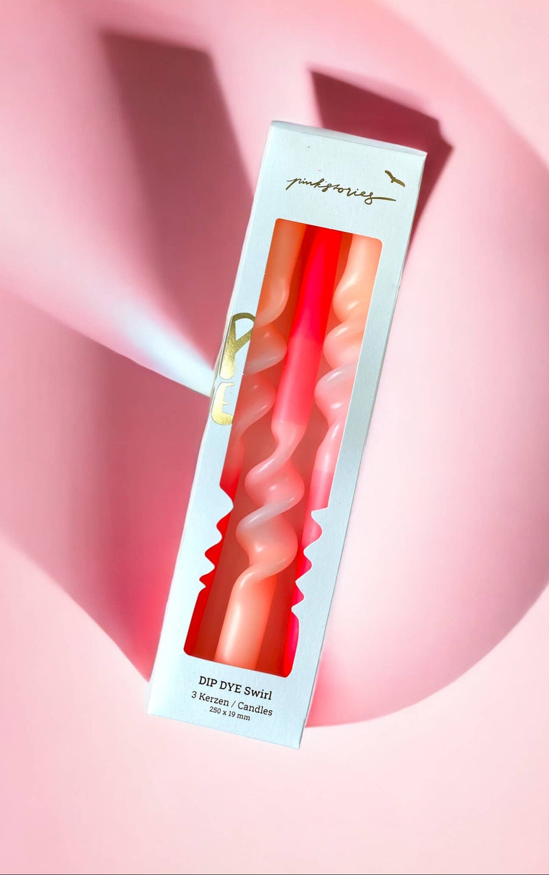 Dip Dye Swirl * Flamingo Wedding Candle Set