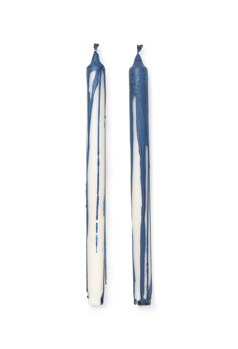 Blue Dryp Candles - Set of 2