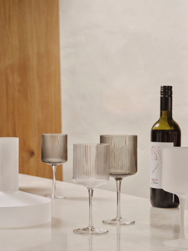 Ripple Clear White Wine Glasses - Set of 2 (High)