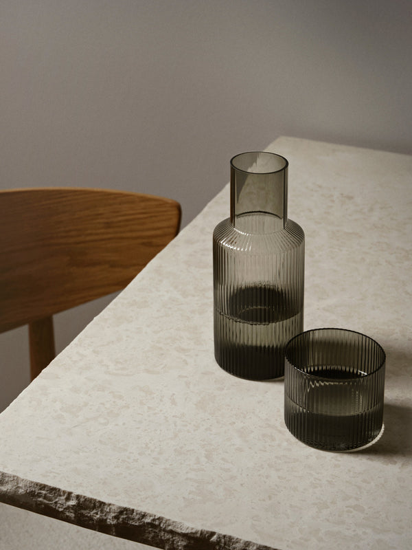 Ripple Carafe Set - Smoked Grey