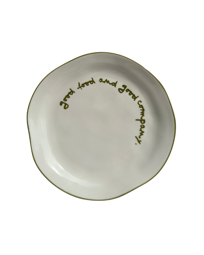 'Good food and good company' Statement Plate