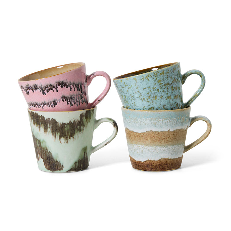 HKliving 70's Ceramic Dada Cappuccino Mug (Set)