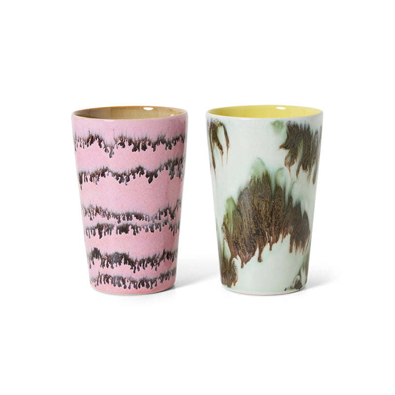 HKliving 70's Ceramic Baroque Tall Tea Cups (Set)