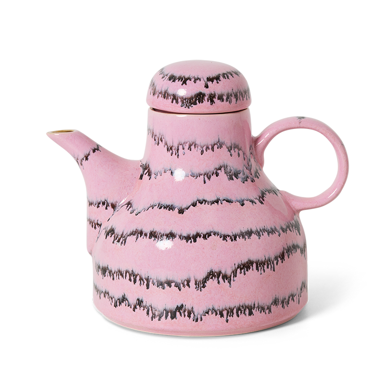 HKliving 70's Ceramic Bubble Pink Tea or Coffee Pot