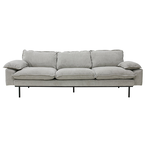 HKliving Corduroy Rib Cream (Grey) Retro Sofa
