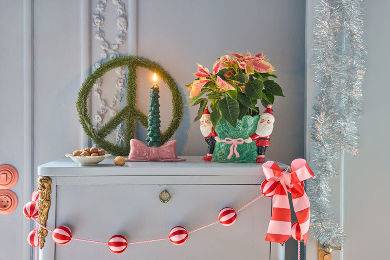 Fabric Bauble Candy Stripes Christmas Garland