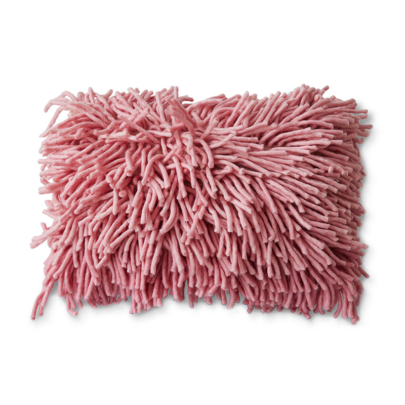 HKliving Rugged Woolen Pink Cushion