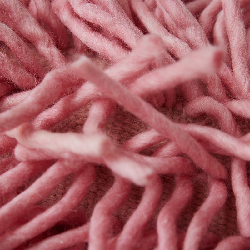 HKliving Rugged Woolen Pink Cushion