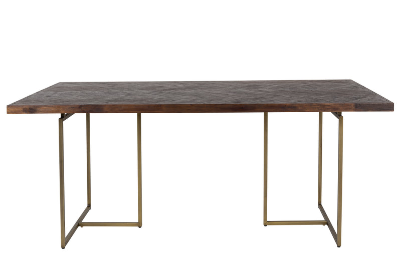 Class Wood and Brass Dining Table