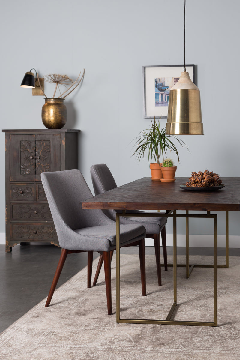 Class Wood and Brass Dining Table