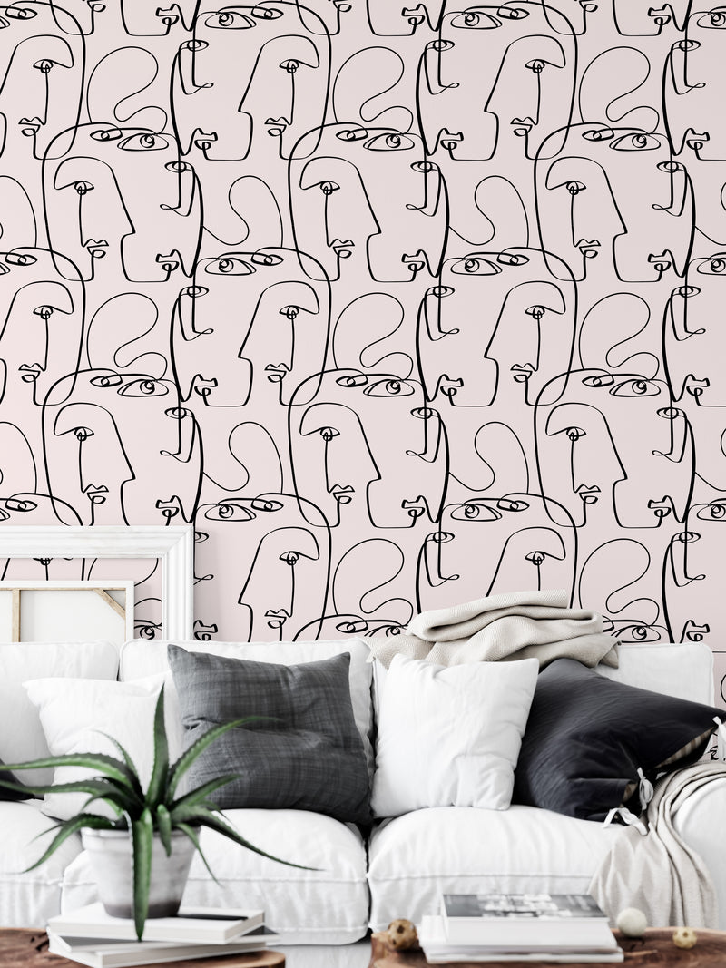 Faces Wallpaper - APRIL AND THE BEAR x FOLK + NEST WALLPAPER COLLABORATION