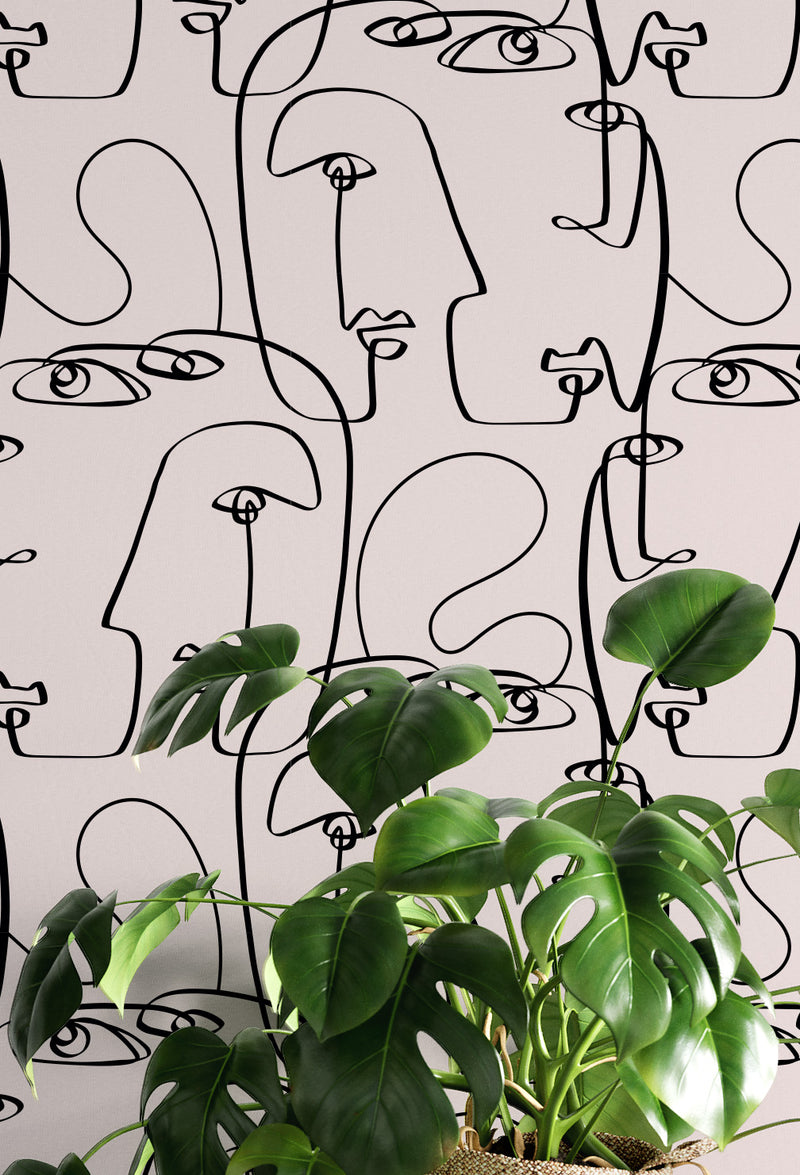 Faces Wallpaper - APRIL AND THE BEAR x FOLK + NEST WALLPAPER COLLABORATION