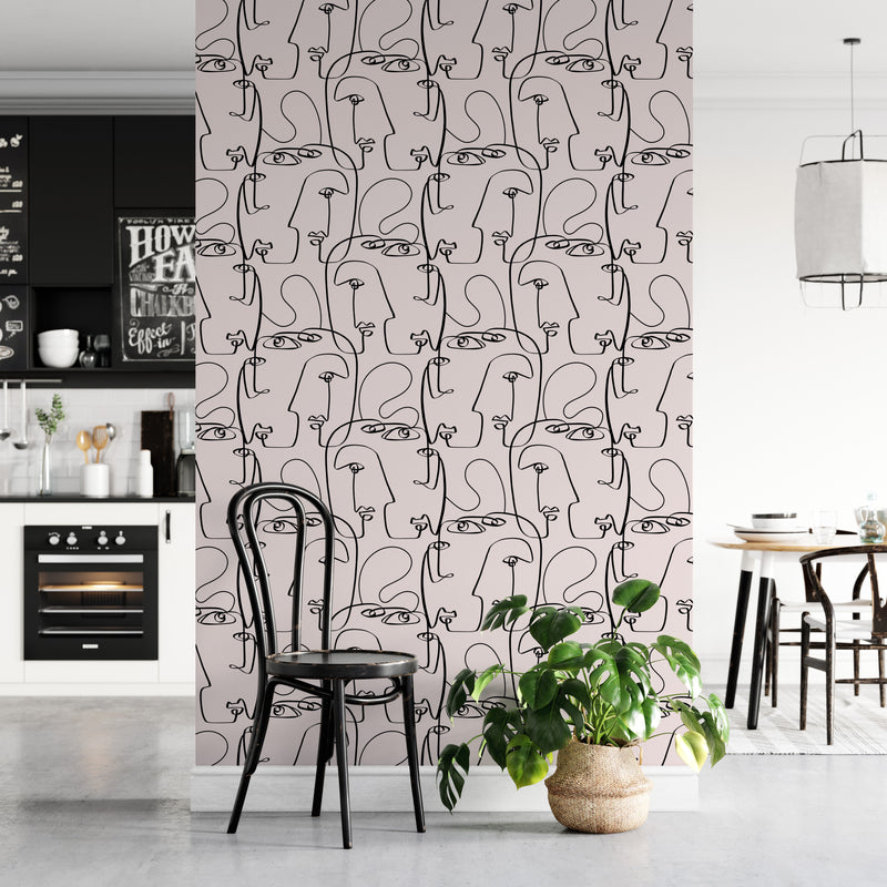 Faces Wallpaper - APRIL AND THE BEAR x FOLK + NEST WALLPAPER COLLABORATION