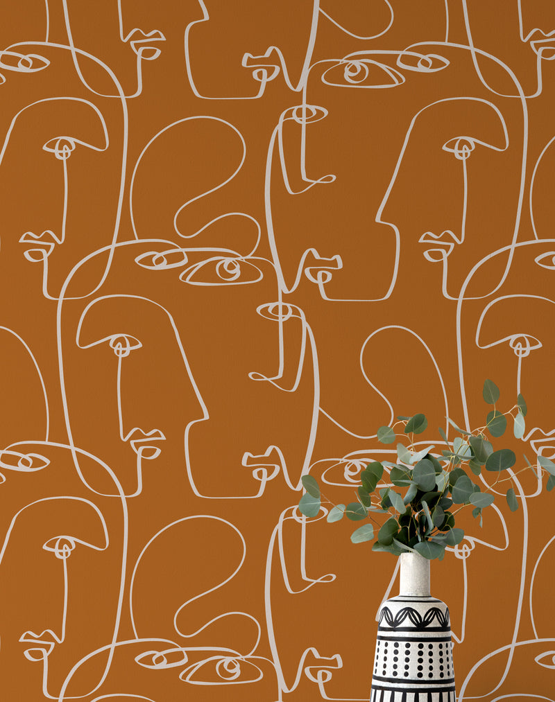 Faces Wallpaper - APRIL AND THE BEAR x FOLK + NEST WALLPAPER COLLABORATION