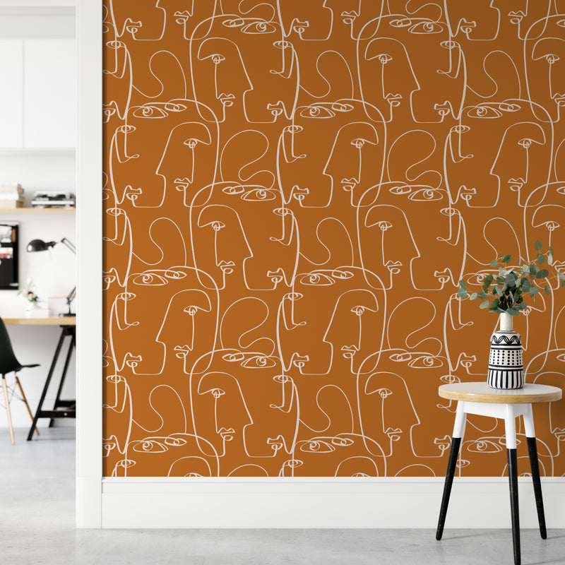 Faces Wallpaper - APRIL AND THE BEAR x FOLK + NEST WALLPAPER COLLABORATION