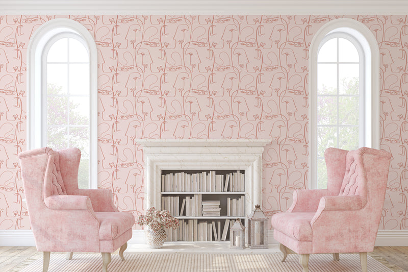 Faces Wallpaper - APRIL AND THE BEAR x FOLK + NEST WALLPAPER COLLABORATION