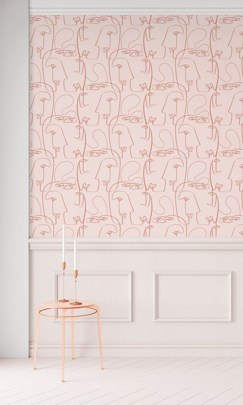Faces Wallpaper - APRIL AND THE BEAR x FOLK + NEST WALLPAPER COLLABORATION