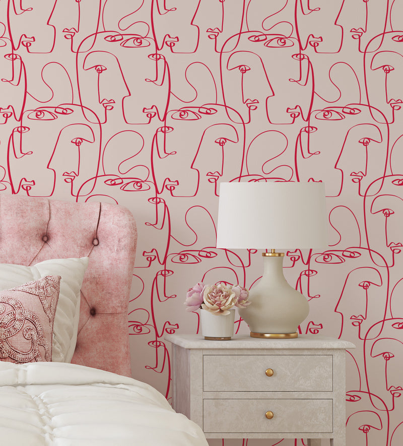 Faces Wallpaper - APRIL AND THE BEAR x FOLK + NEST WALLPAPER COLLABORATION