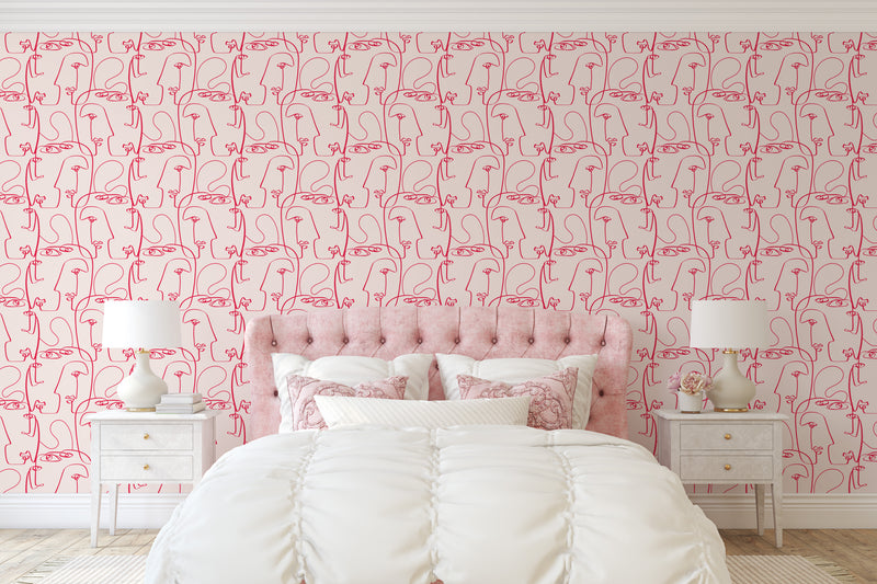 Faces Wallpaper - APRIL AND THE BEAR x FOLK + NEST WALLPAPER COLLABORATION