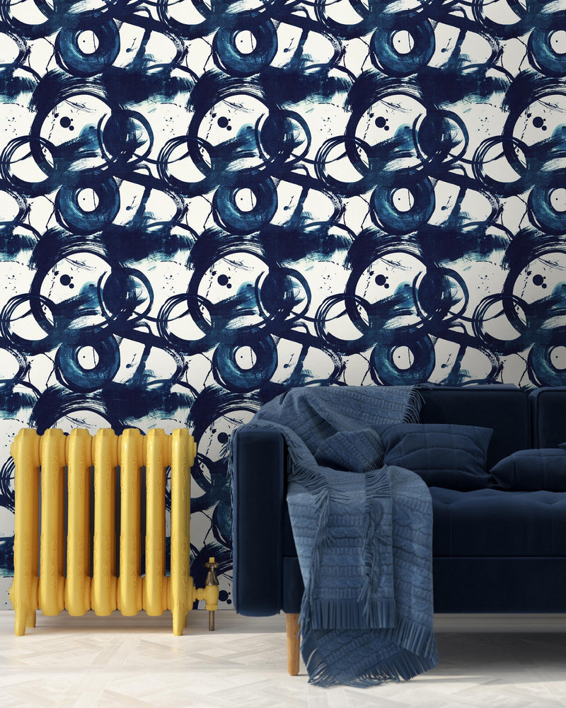 Blue Circle Denim Wallpaper