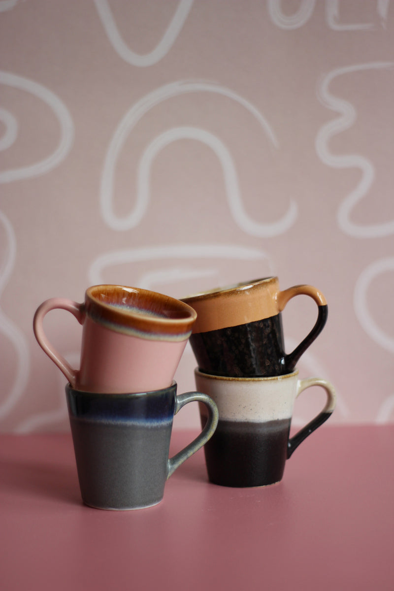 HKliving 70's Ceramic Espresso Mugs - Set of 4