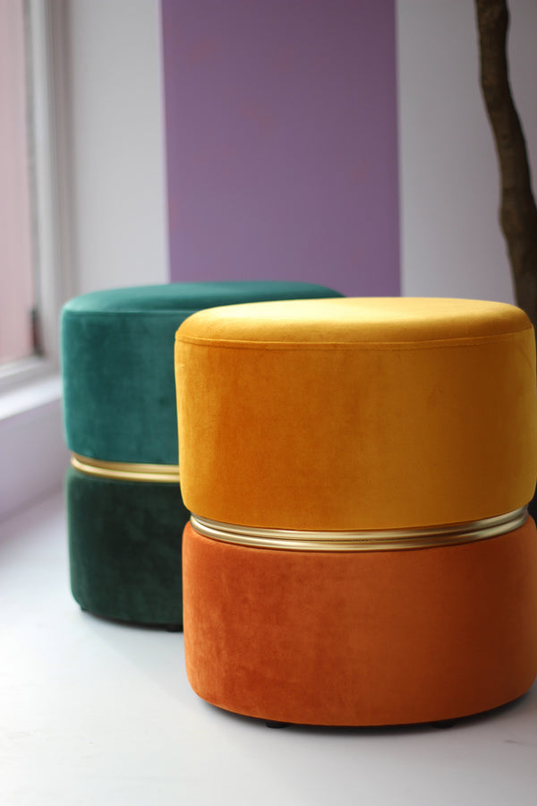 Bubbly Velvet Stool/ Pouf