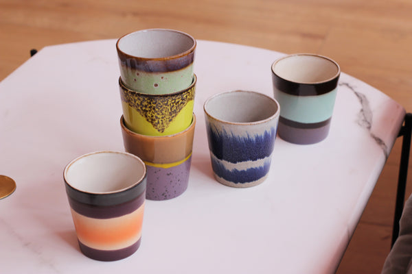 HKliving Pluto 70's Ceramic Mugs - Set of 6