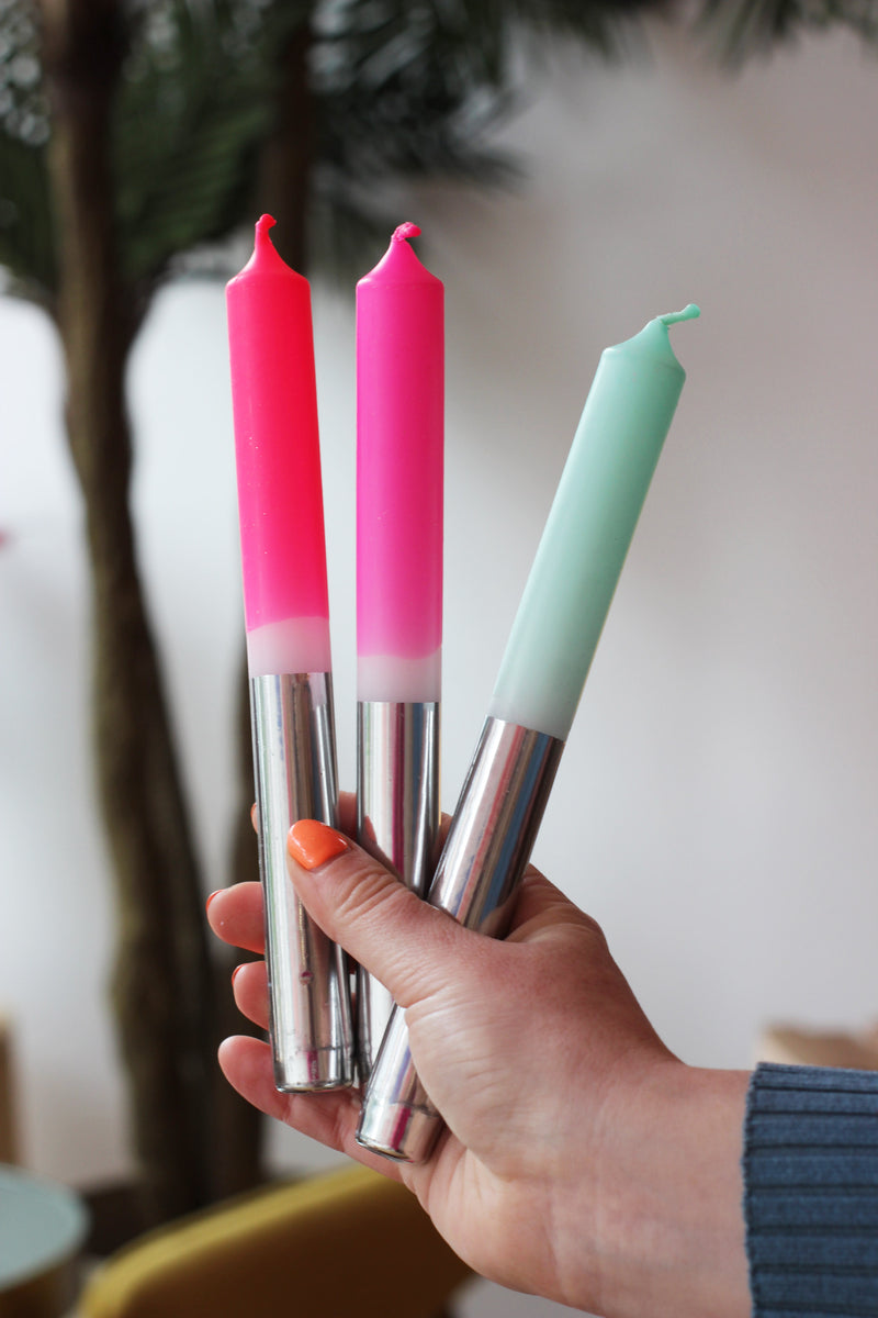 Dip Dye  Candles  /  Who's That Girl? - Set of 3