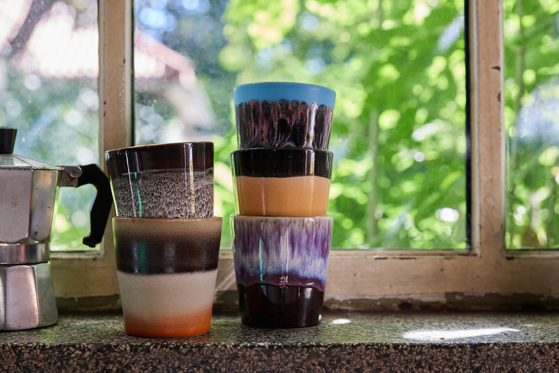HKliving Stellar 70's Ceramic Mugs - Set of 6