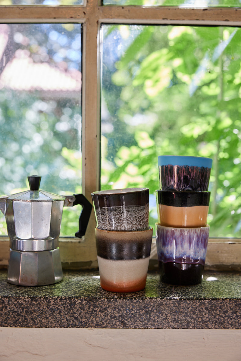 HKliving Stellar 70's Ceramic Mugs - Set of 6