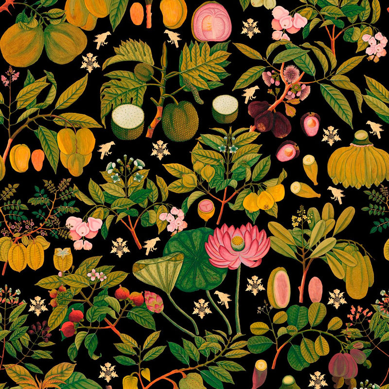 Asian Fruits & Flowers Wallpaper