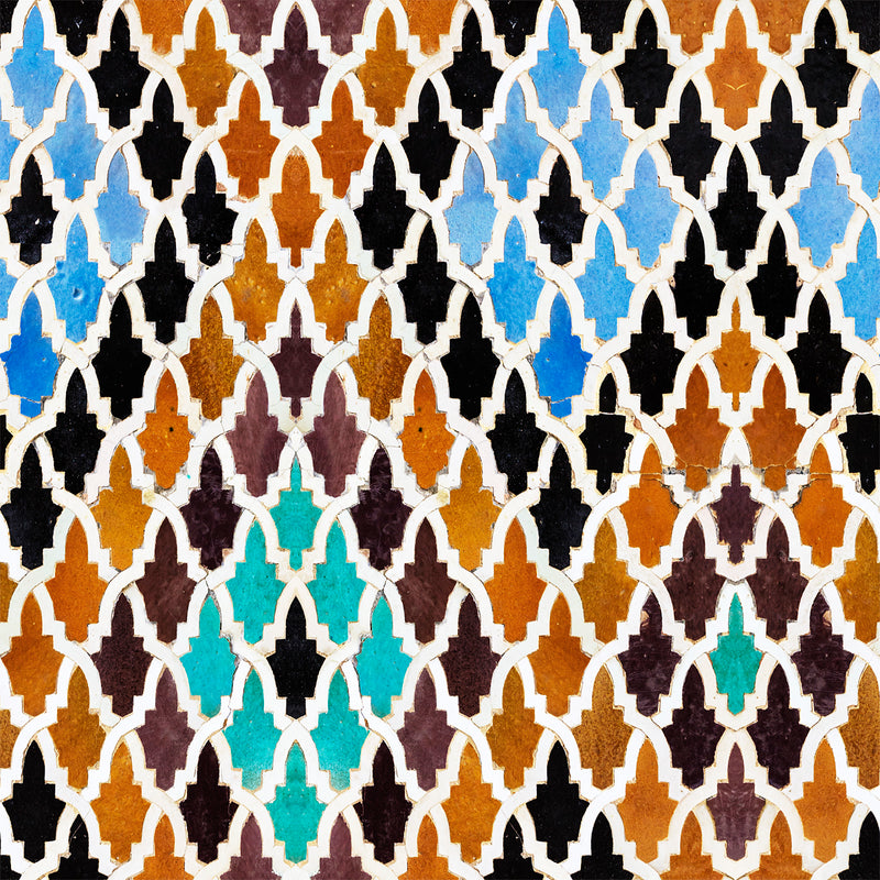 Medersa El-Attarine Colourful Tiles Wallpaper