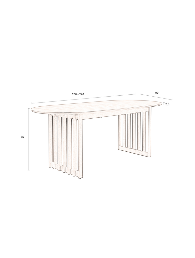 Barlet Oval Extendable Dining Table
