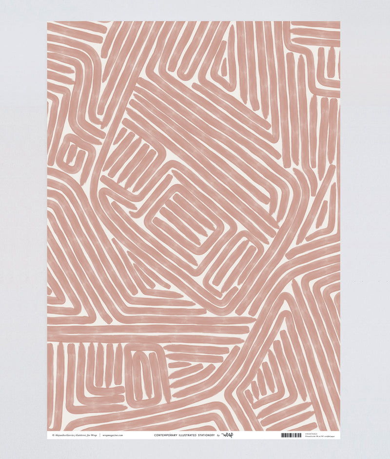 Maze Pink Wrapping Paper
