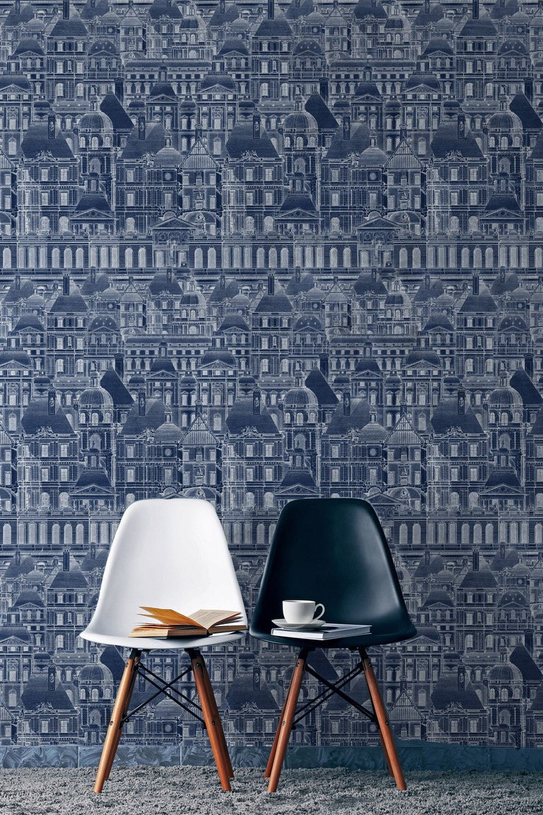 Louvre Blue Wallpaper