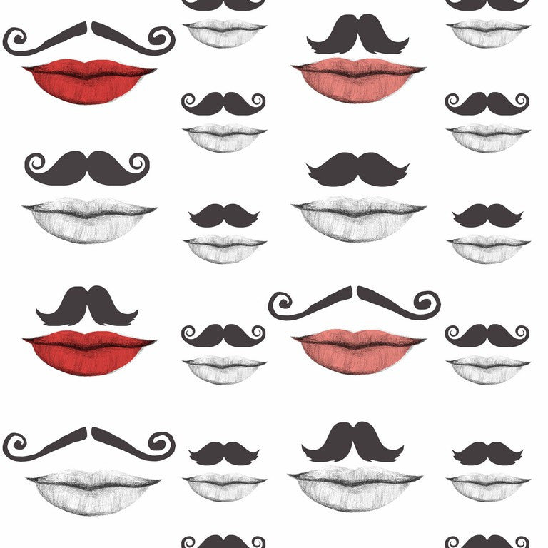 Moustache and Lips Wallpaper