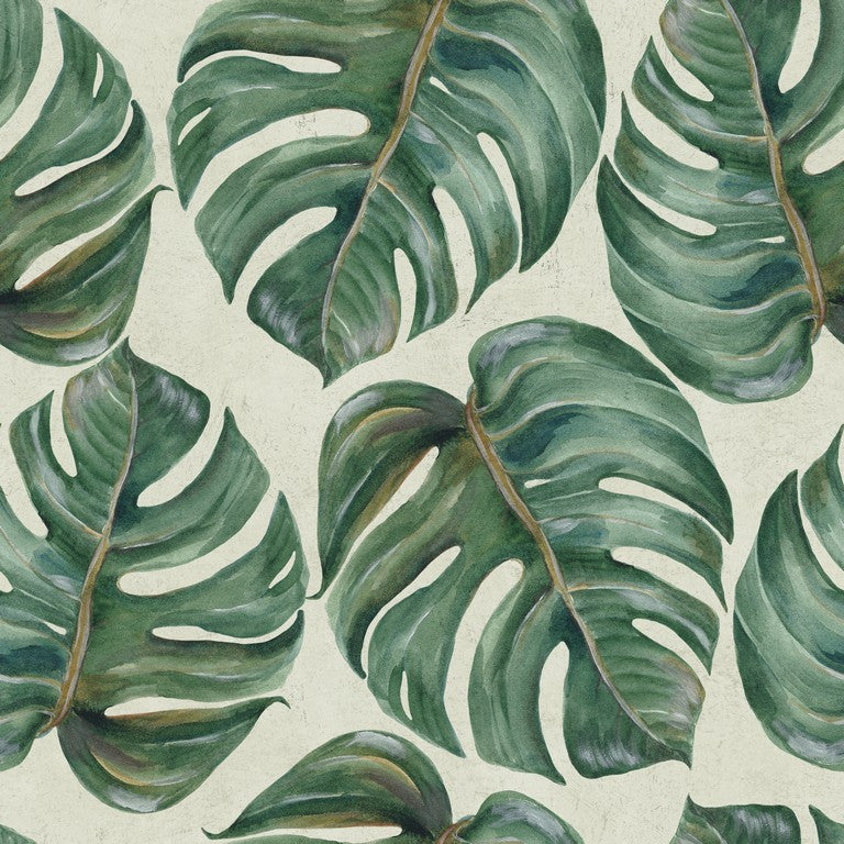 Tropical Leaves Woven Wallpaper