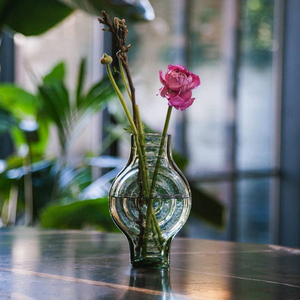 Smokey Green Infinite Round Glass Vase