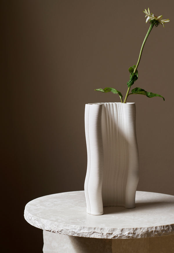Moire Off White Vase