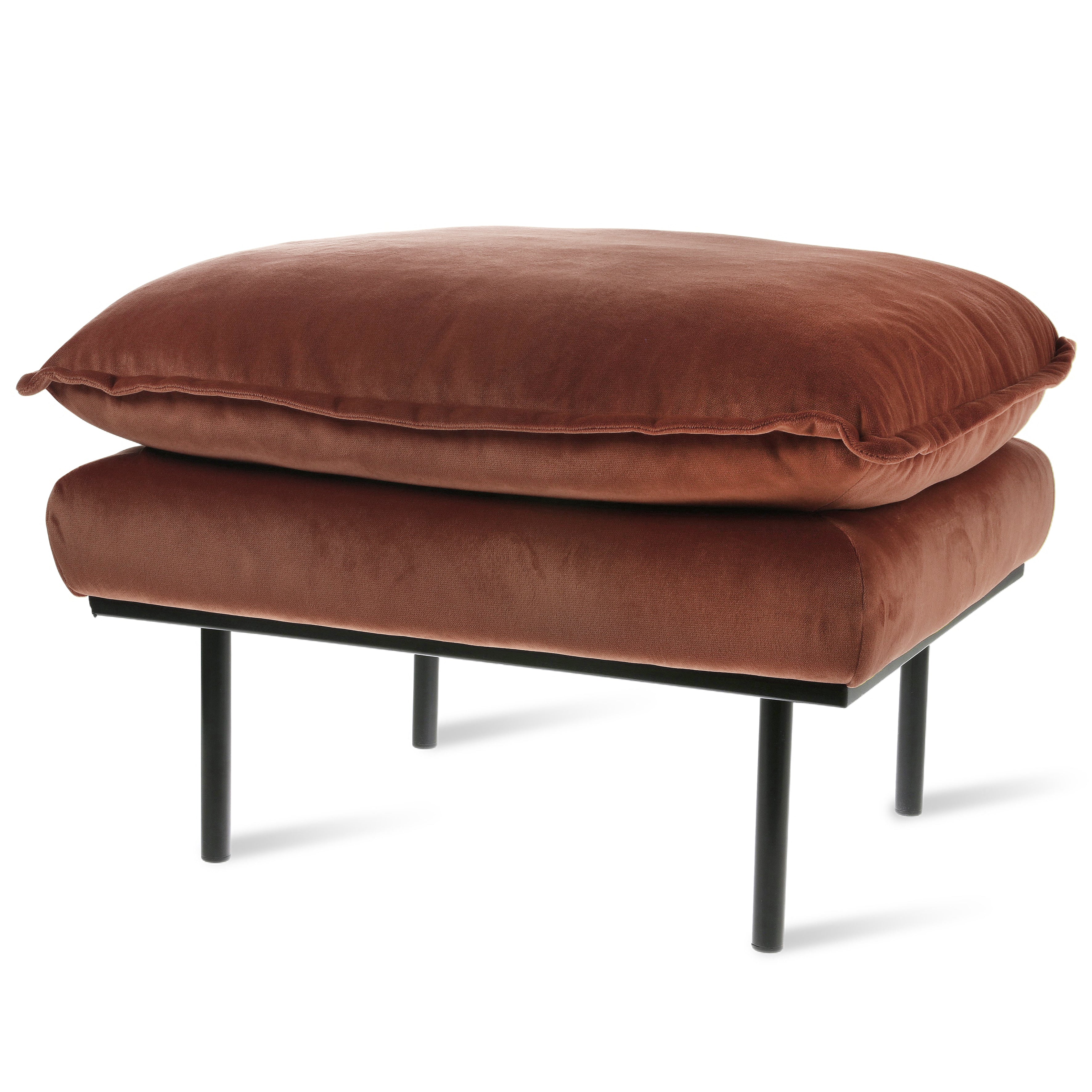 HKliving RICH VELVET MAGNOLIA (RED) Retro Hocker/ Footrest – April ...