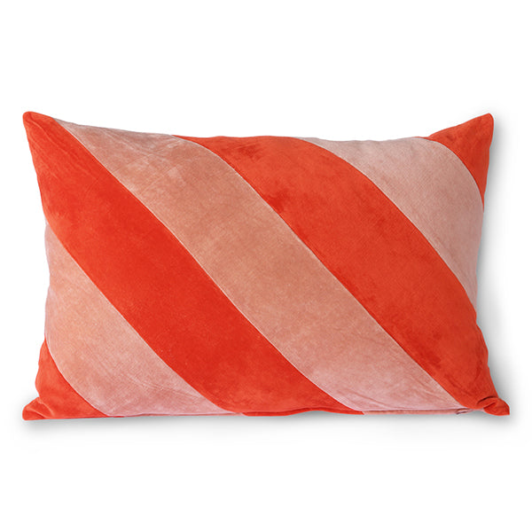Red Velvet Stripe Cushion
